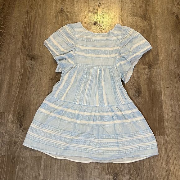 Anthropologie Maeve Tiered Striped Mini Dress - Picture 2 of 8